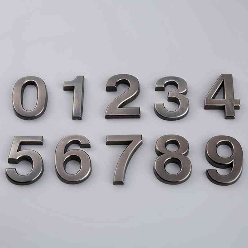 Graue selbstklebende Ziffer Tür Plakette Hausschild Beschichtung - Tor Ziffern 0 bis 9 Kunststoff-Nummernschild