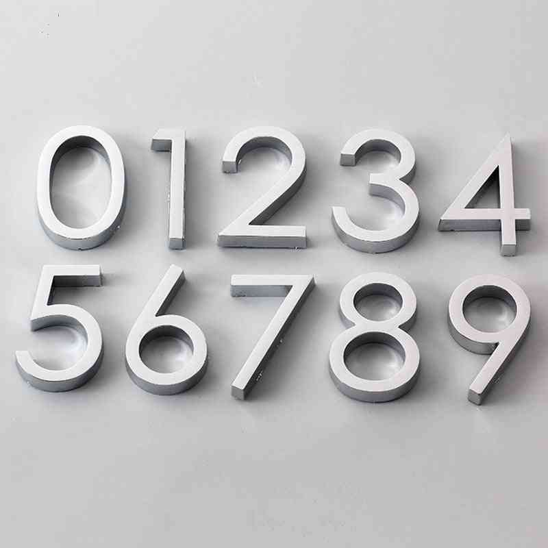 3d Numeral Door Plaque & Drawer Sign Plating Gate Digits, 0 To 9 Plastic Number Tag