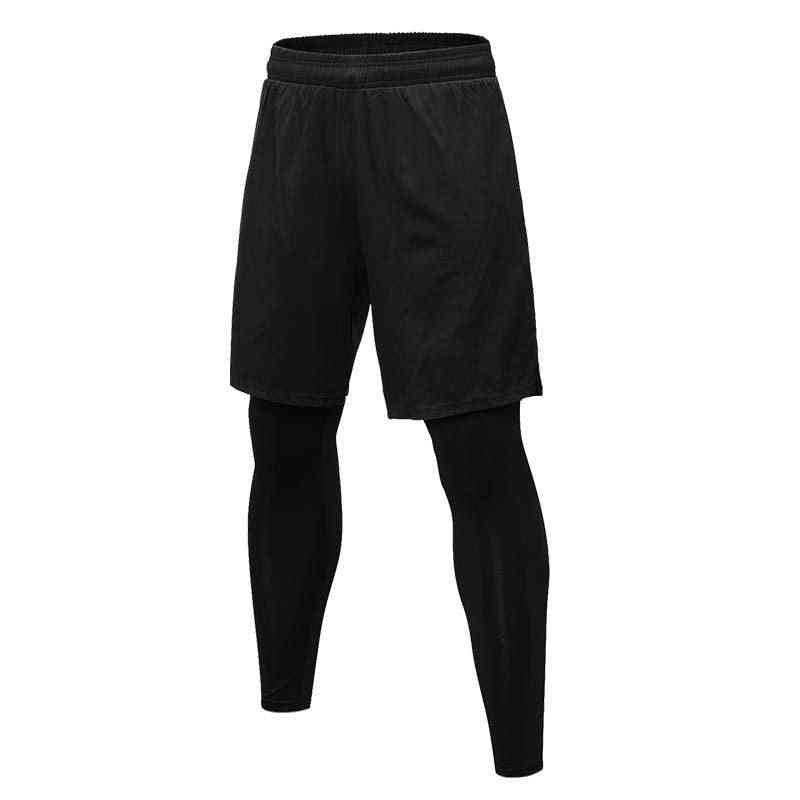 2pcs pantalones de compresión: pantalones de chándal para hombre, mallas elásticas de entrenamiento de ajuste seco
