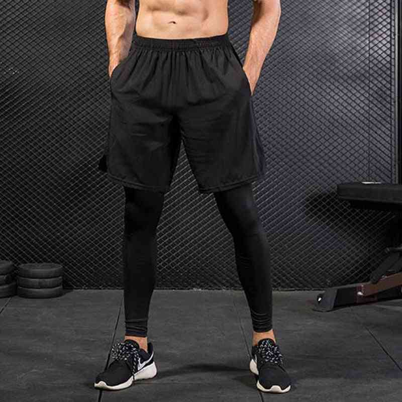 Pantaloni de compresie 2buc - pantaloni de trening pentru bărbați jambiere dresuri elastice de antrenament uscat