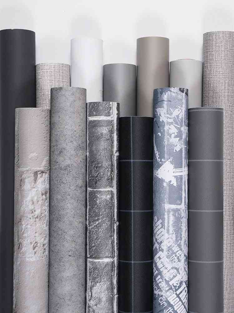 Cement linned mønster vandtæt tapet, selvklæbende ensfarvet sovesal soveværelse væg klistermærker skabe møbler