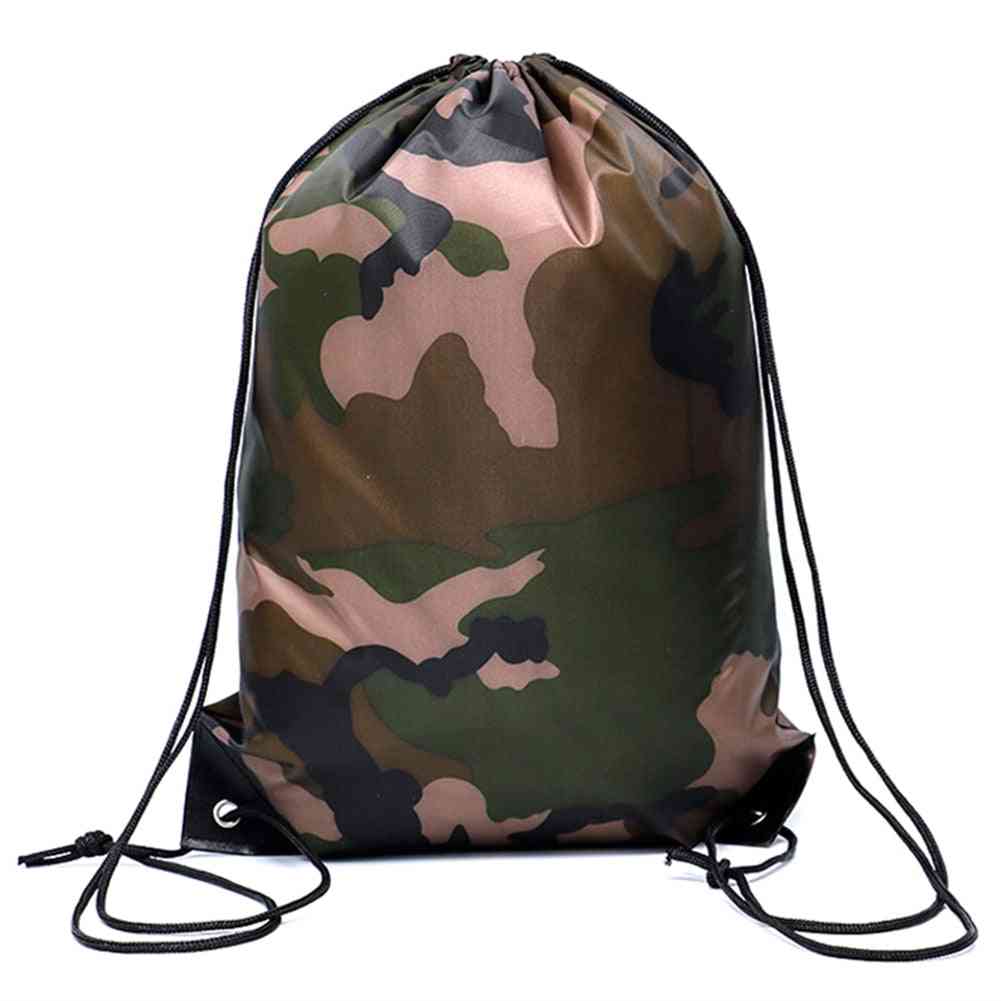 Camouflage Backpack - Drawstring Gym Bag, Travel Sport Outdoor Lightweight