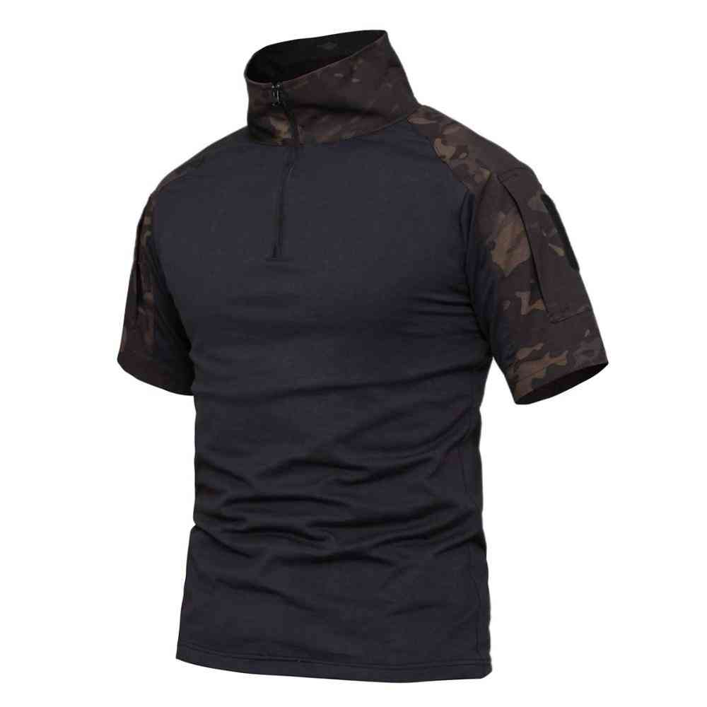 Men's T-shirt Plus Sizes Stitching, Tactical Hunting Fishing Shirt