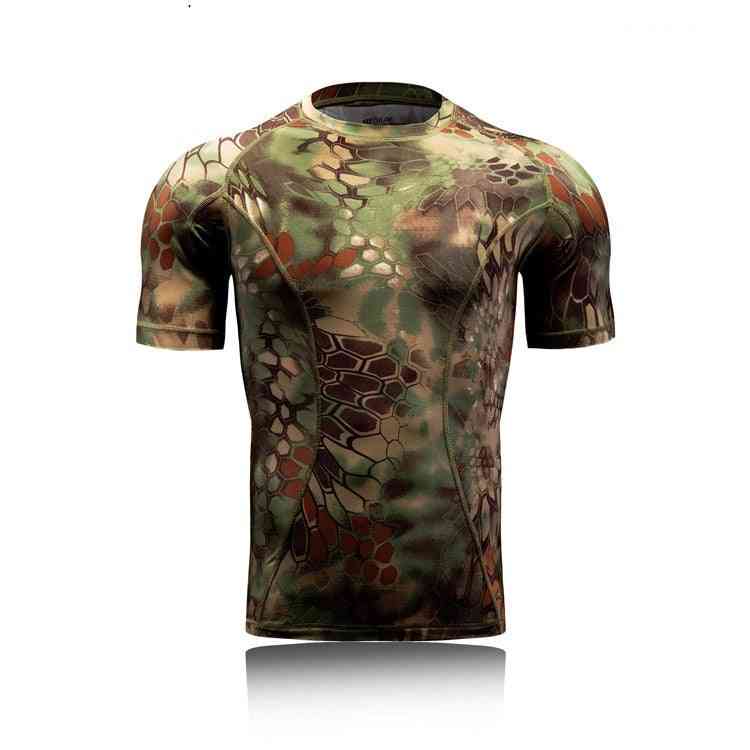 Militær taktisk skjorte, kortermet kamp-t-skjorter menn