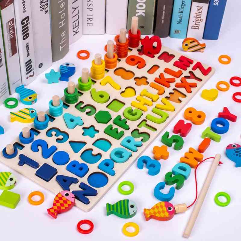 Geometric Shape Cognition Match Wooden Montessori Early Education Math For
