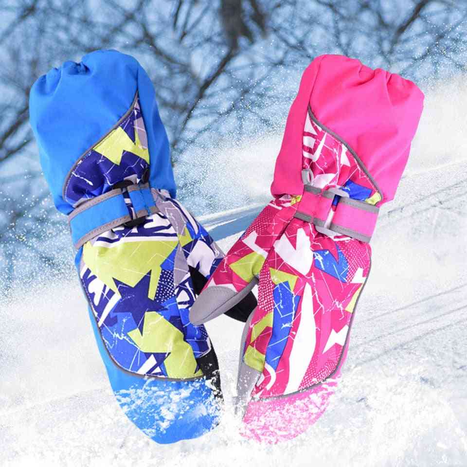 Børn ski vinter plus uld varm snowboard handske