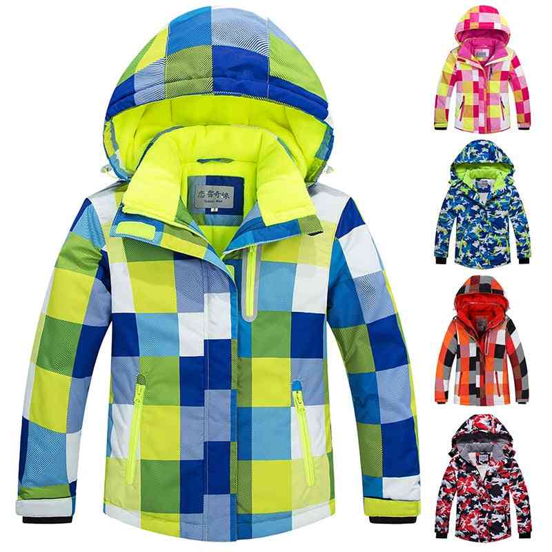 Kinder warmes Fleece Schneeanzug-Jacken-Hosen-Set