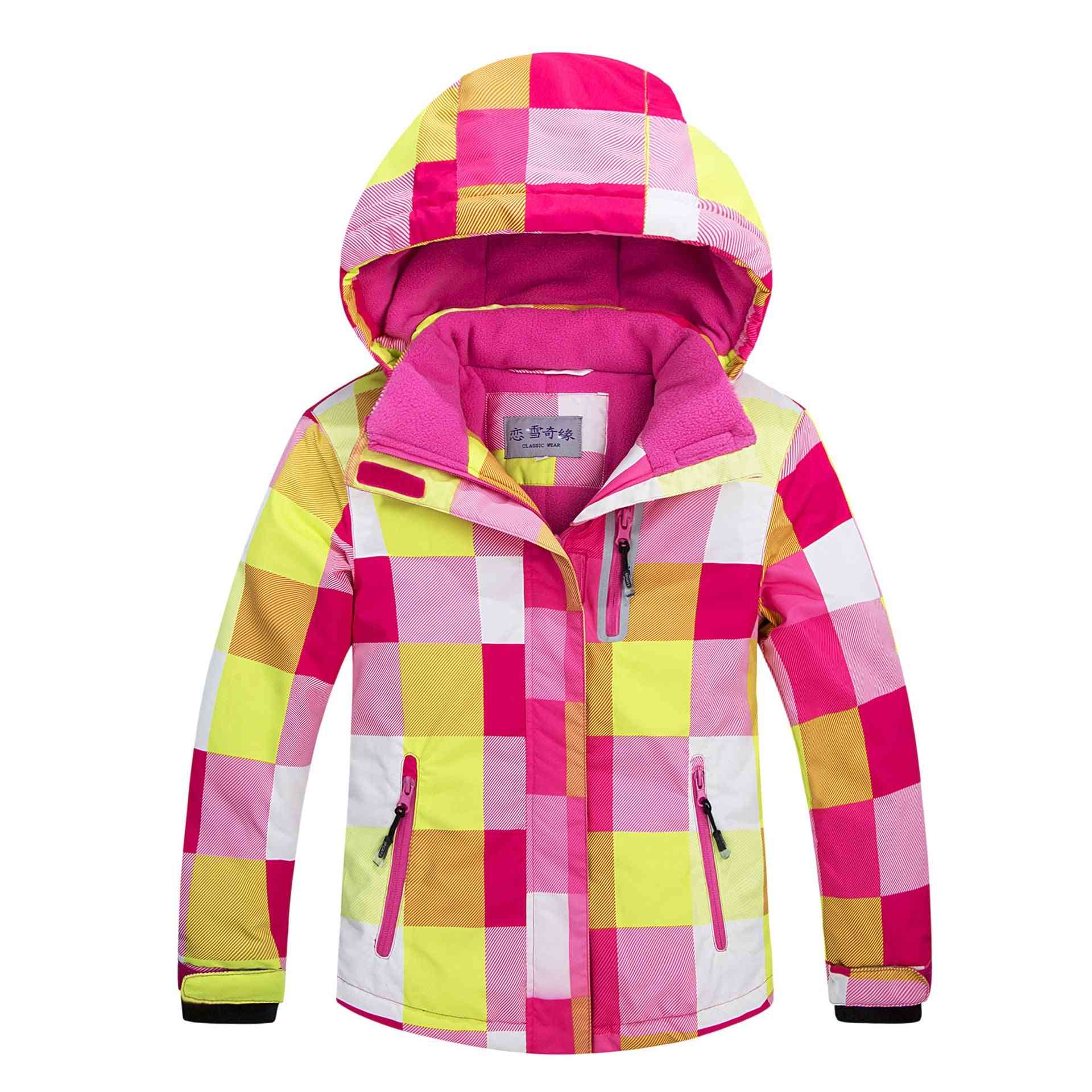 Vetruvzdorná teplá fleecová snehová bunda pre deti