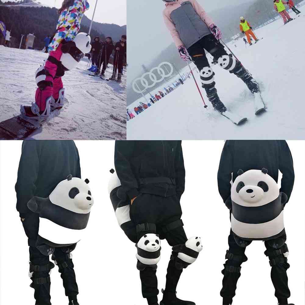 Protettore dell'anca del panda dello sci all'aperto, anti-caduta, ammortizzatore, bambino, adulto, protezione del ginocchio anti-caduta