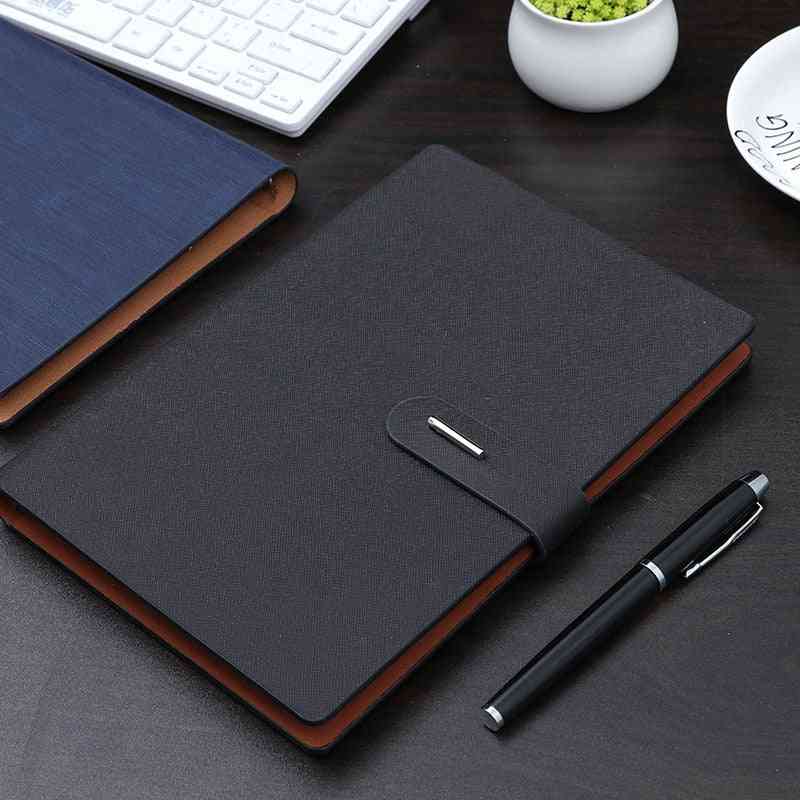 Notebook-a5 Metal-button Page Notebook For Study/meeting Notebook