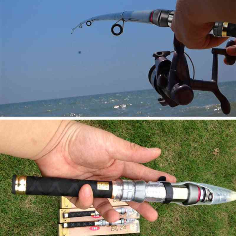 Mini canna da pesca telescopica in carbonio tascabile