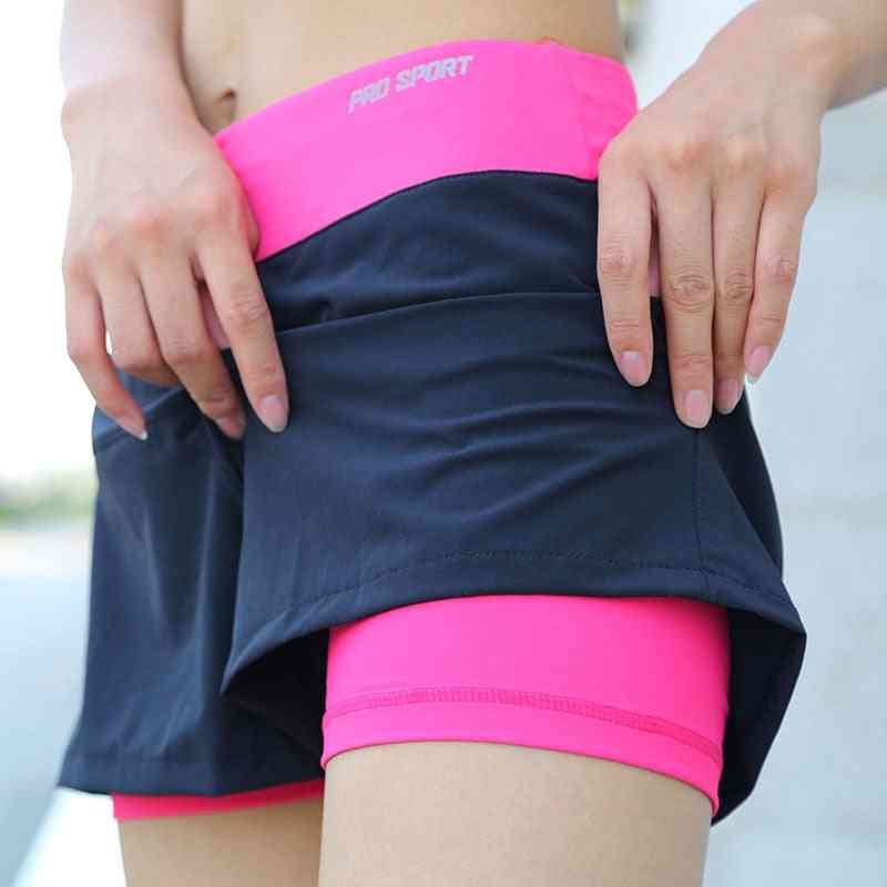 Dames sneldrogende dubbellaagse short voor buitensporten