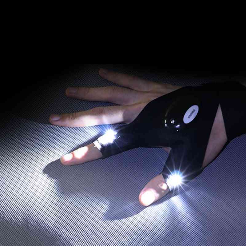 Waterproof Fishing Gloves With Led Flashlight