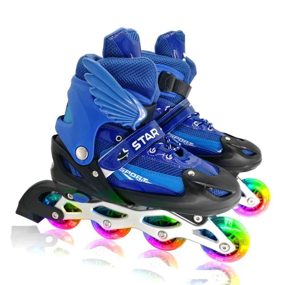 Rodillo intermitente ajustable, botas de patinaje para niños