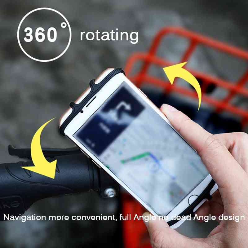 Anti-shock, Soft Silicone, 360-rotation Phone Holder For Electric Scooter Accessories