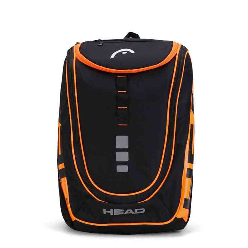 Huvudracket ryggsäck för max 2 racketar med skor väska (svart orange)