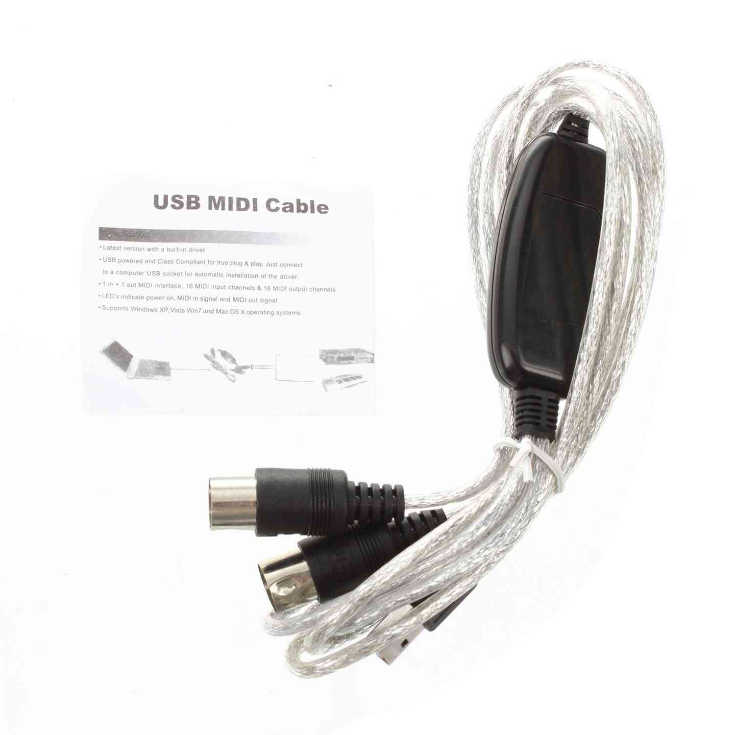 Semoic Usb In-out Midi Cable Converter Pc To Music Keyboard Adapter Cord