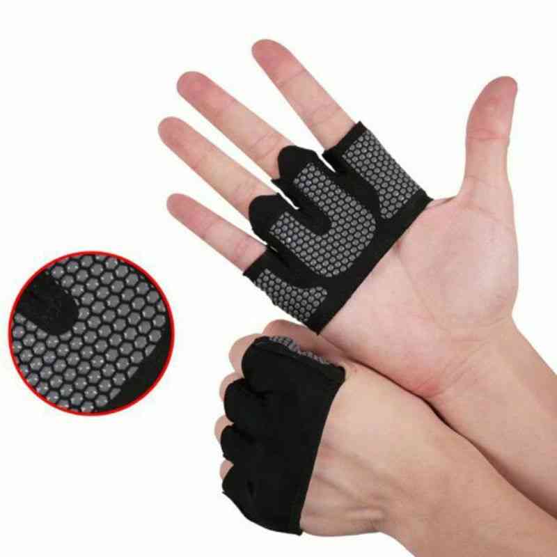 унисекс половин ръкавици за фитнес за фитнес с неплъзгащи се пръсти / жени