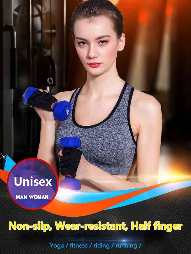 Unisex pół czteropalcowe, antypoślizgowe rękawiczki fitness / damskie