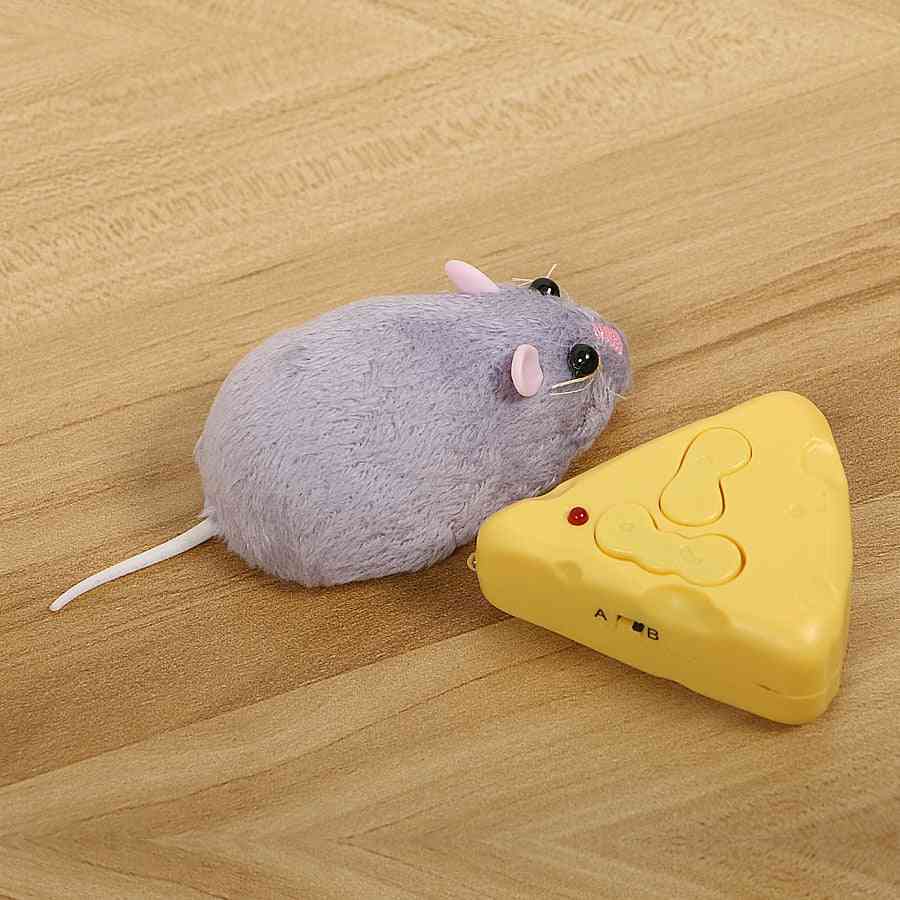 Bezprzewodowa zdalnie sterowana mysz i zabawkowe zabawki emulujące ser dla kota / psa / szczura