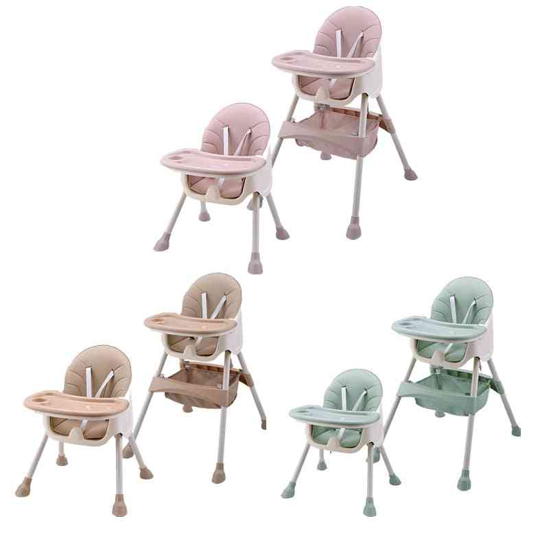 Children Feeding Dining Highchair, Double Tables, Multi-function Height-adjust Portable With Storage Bag