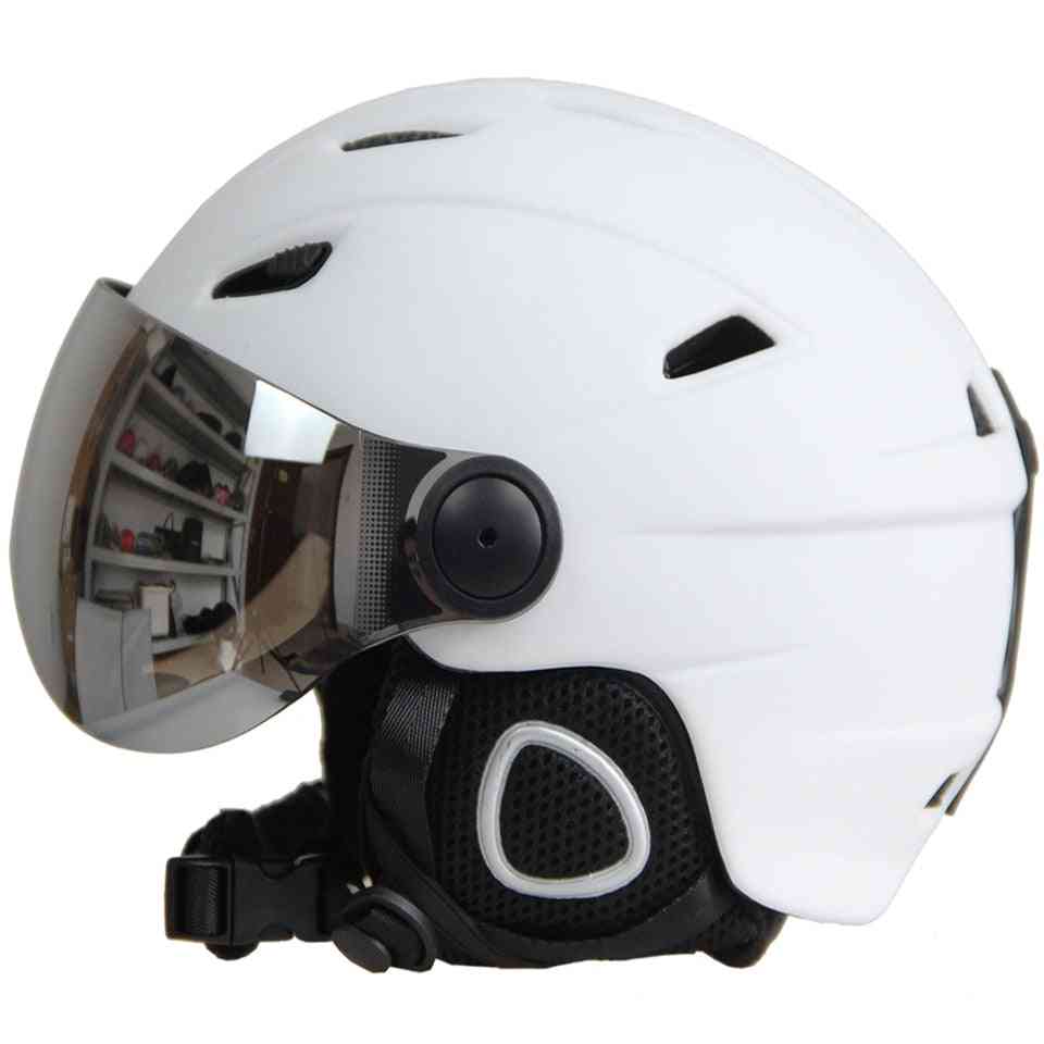 Half-covered Outdoor Sports Ski Helmet With Goggles