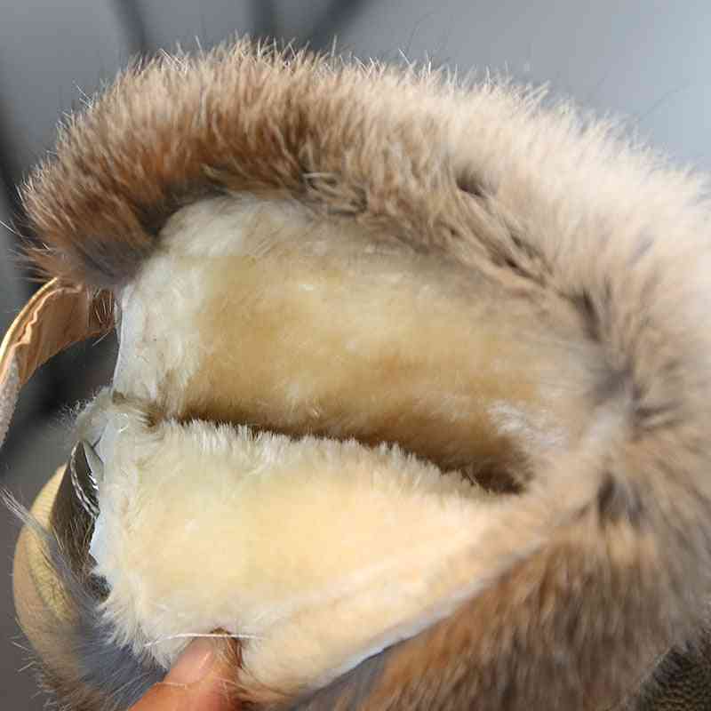 Girls & Snow Boots, Rabbit Fur Warm Plush Winter Shoes