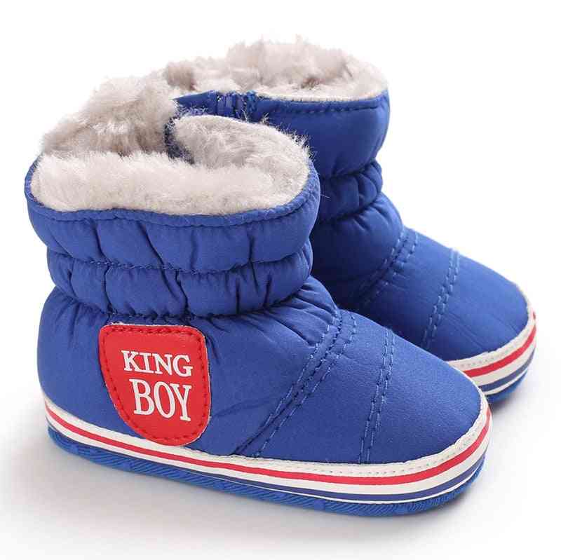 Flicka pojke snö skor vinter nyfödda stövlar, varma halkskydd mjuka sulor skor