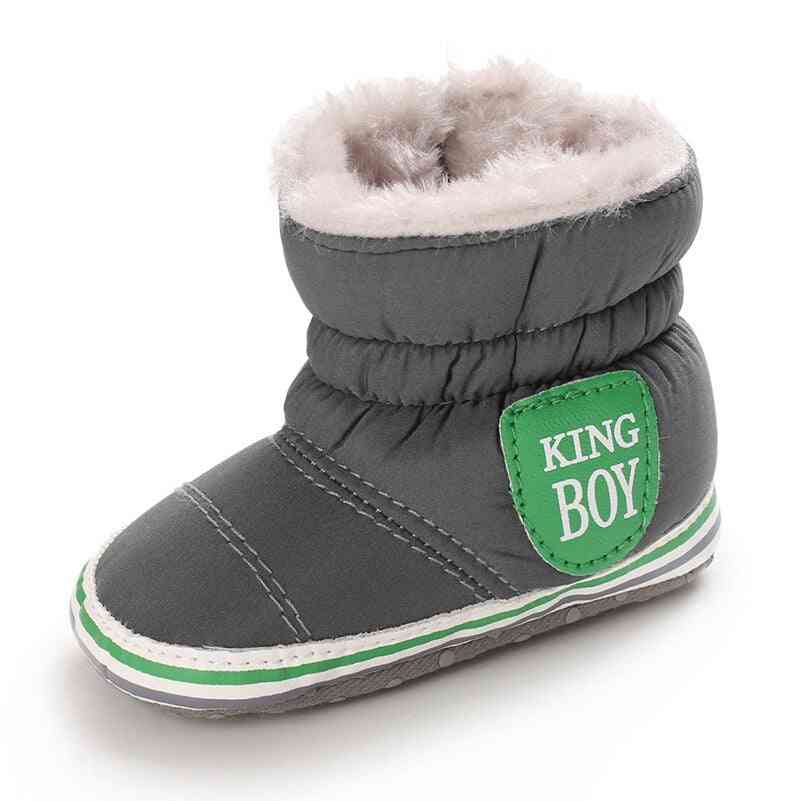 Flicka pojke snö skor vinter nyfödda stövlar, varma halkskydd mjuka sulor skor