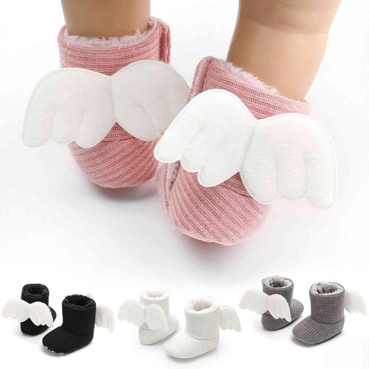 Soft Baby Booties Crib Boots / Shoes With Angle Wings