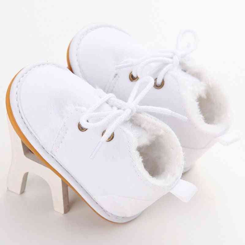 Infant Baby Snow Booties Fur Boots, Warm Strappy Shoes