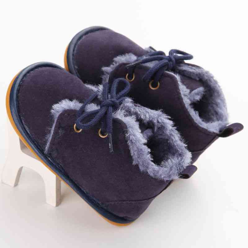 Kojenecké dětské sněhové botičky s kožešinovými botami, teplé páskové boty