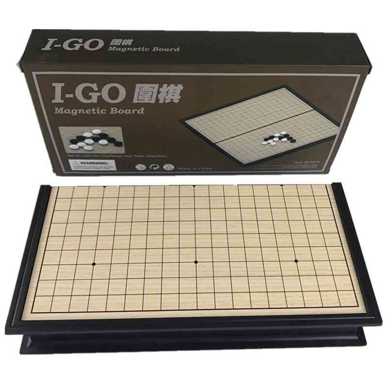 Old Board Game, Weiqi Checkers Folding Table Magnetic Go Chess Set Toy Plastic