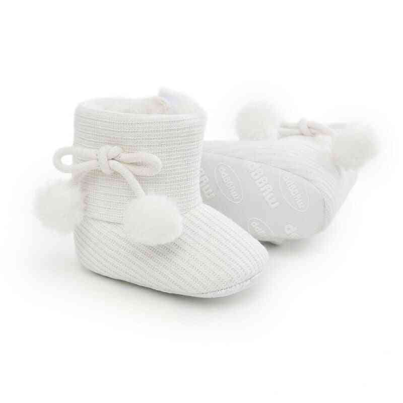 топла обувка от средата на прасеца с възел пеперуда за новородено