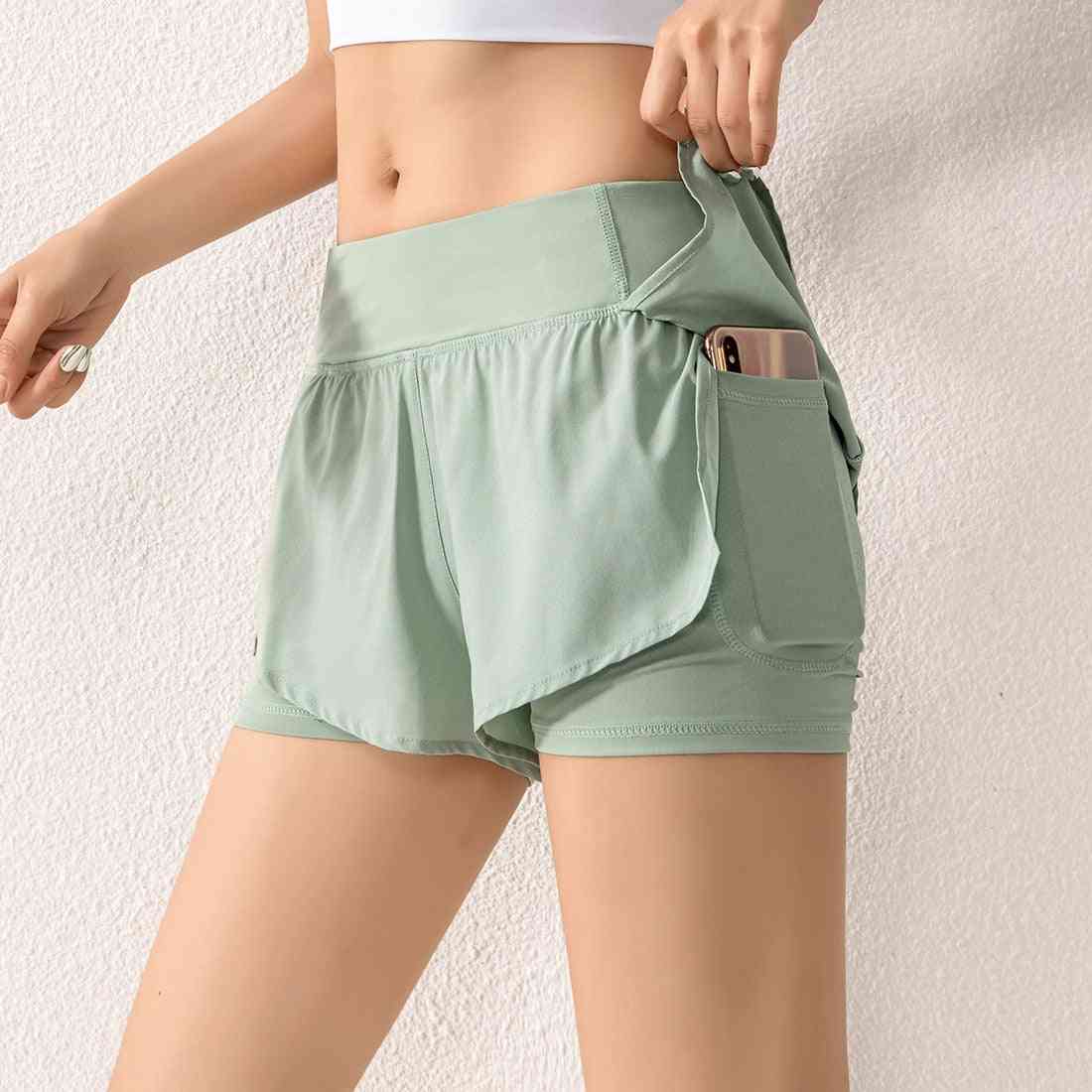Women Double Quick Dry Shorts With Side Pocket
