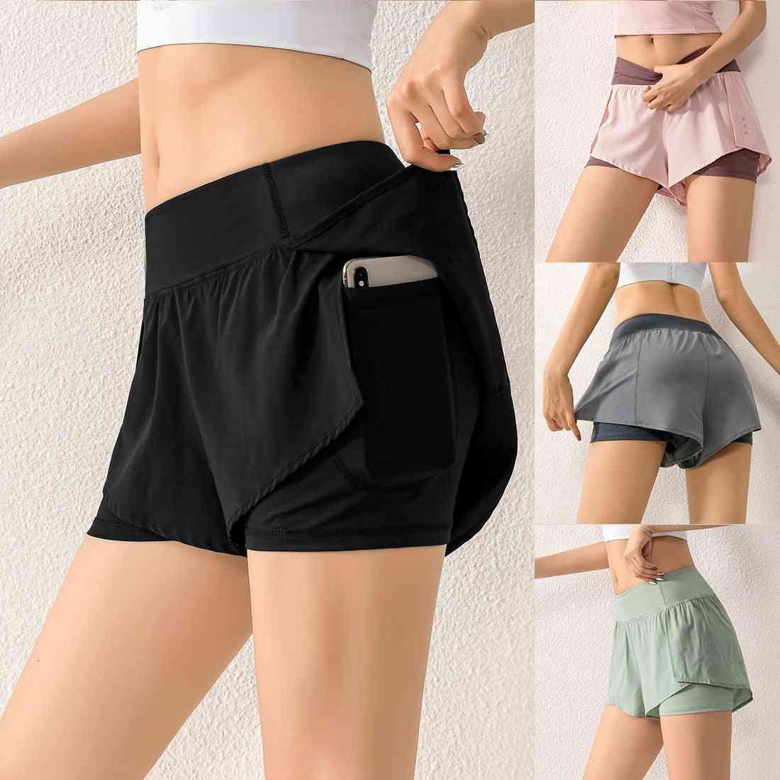 Women Double Quick Dry Shorts With Side Pocket