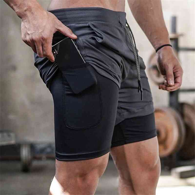 Calção esporte casual masculino de secagem rápida com bolsos embutidos