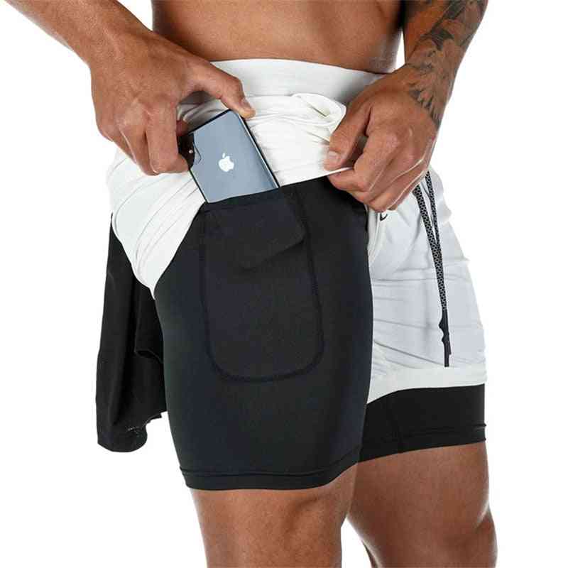 Calção esporte casual masculino de secagem rápida com bolsos embutidos