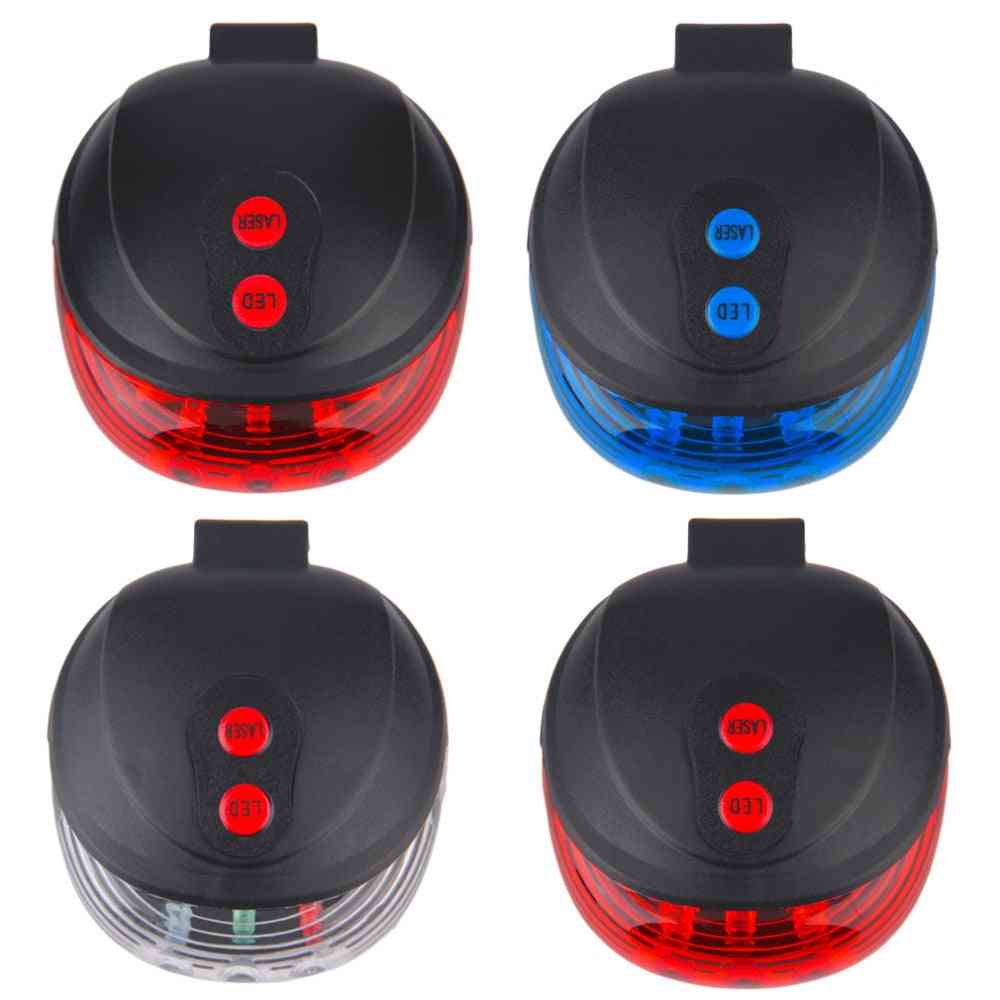 Waterproof Bicycle 5 Led Laser Rear Light And Holder
