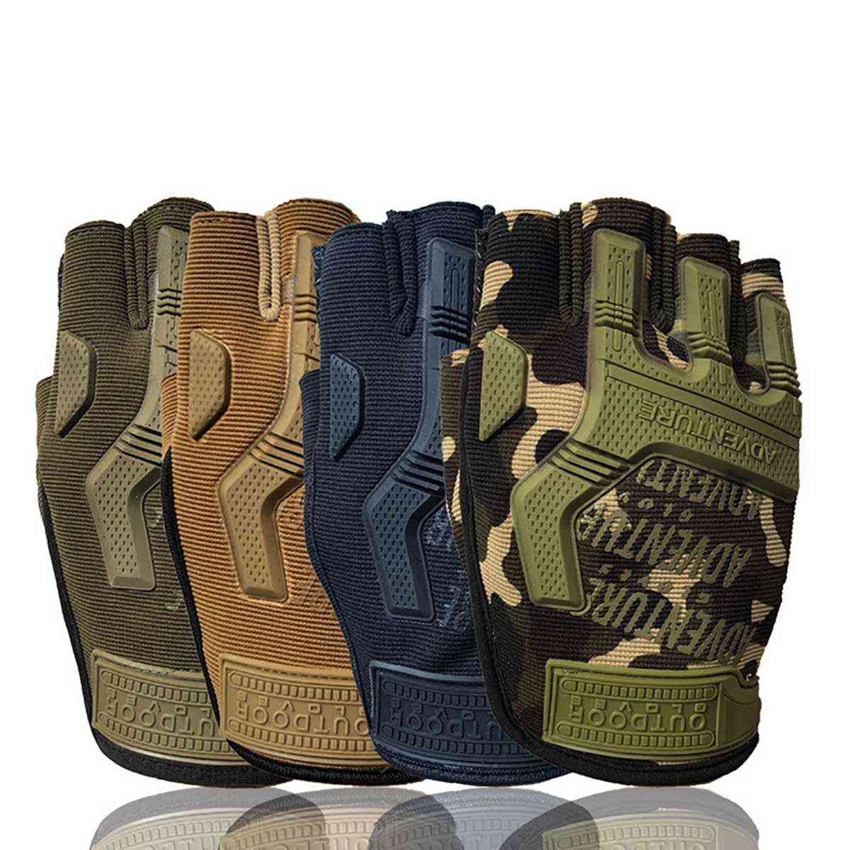 Military Tactical Hard Knuckle, Half Finger Gloves