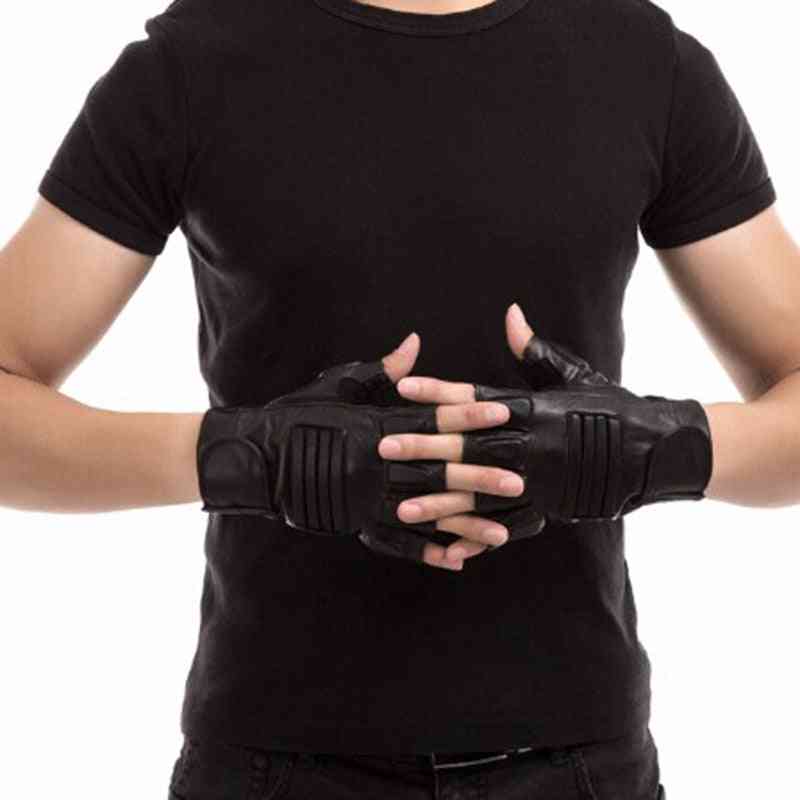 Férfi szabadtéri testmozgás sport fél ujjal bőr kerékpáros kesztyű