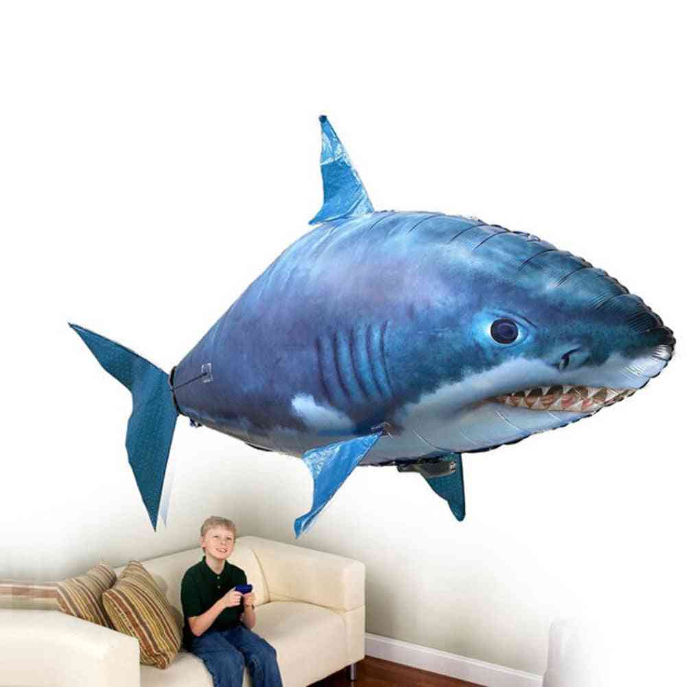 Remote Control Flying Shark Fish, Rc Radio Air Swimmer Inflatable Blimp Helicopter