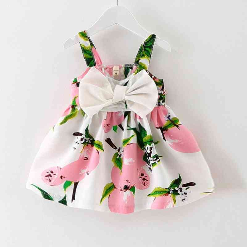Wzór wydruku cytryna kreskówka urodziny sukienka dla niemowląt, damskie letnie ubrania