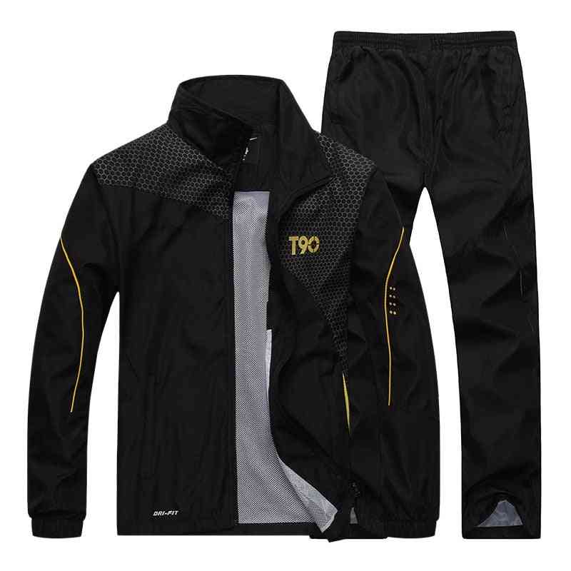 Men Sports Loose Tracksuits, Spring & Autumn Fitness Running Suit Set
