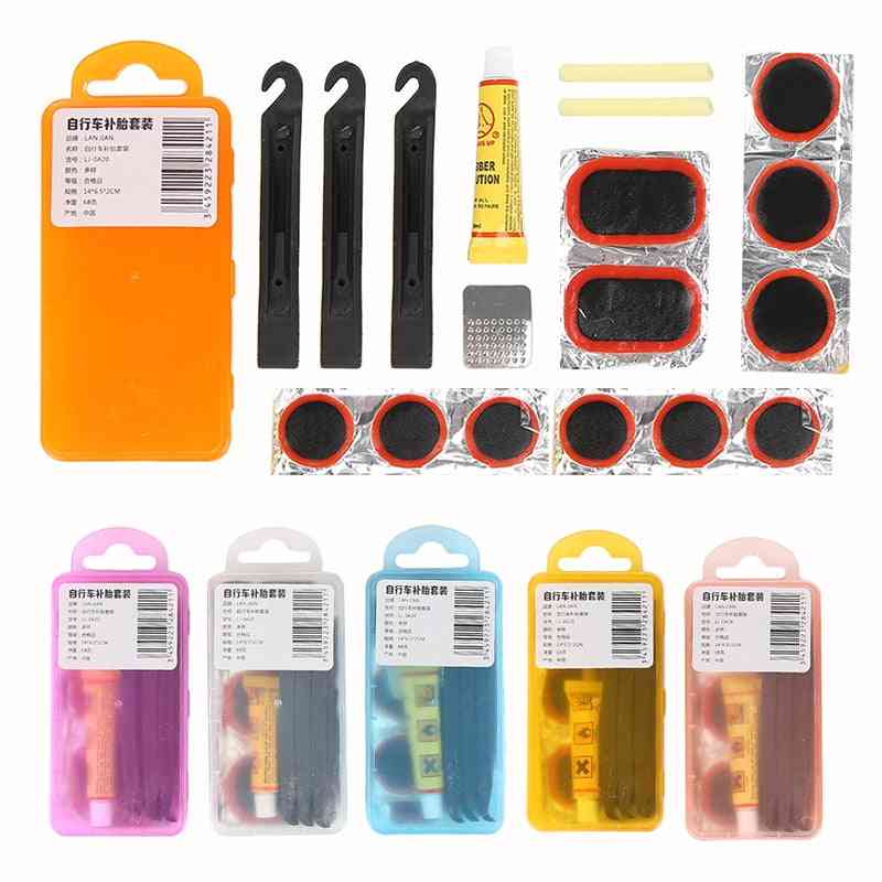 Mountain Bike Bicycle Repair Tools, Cycling Flat Tire Rubber Patch Glue Lever Set