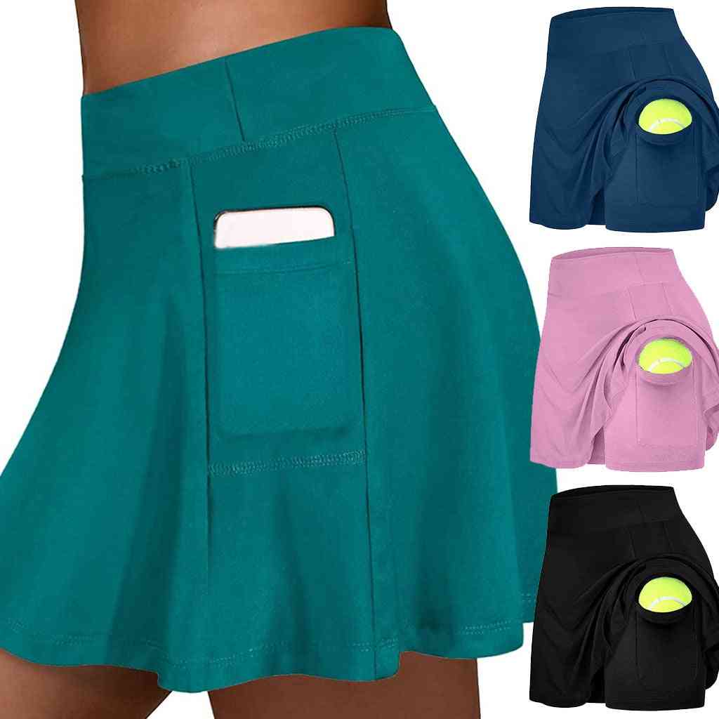 Dámská tenisová sportovní sukně s kraťasy a vnitřní kapsou