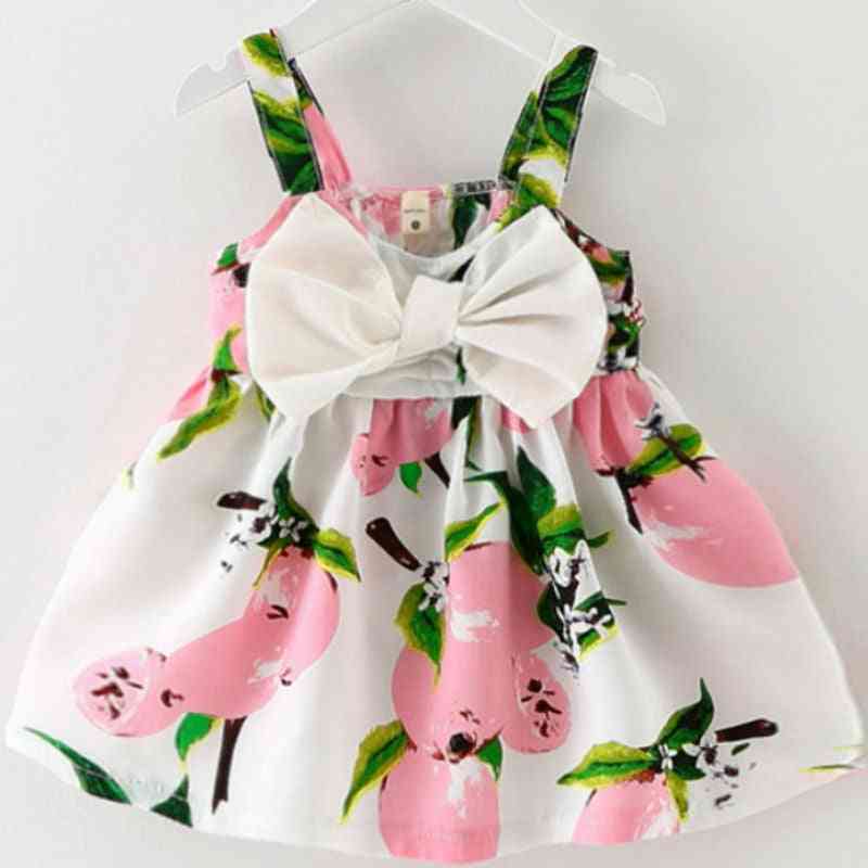 Girl Baby Dresses, Pattern Print, Lemon, Cartoon, Birthday Female, Summer Kids Clothes