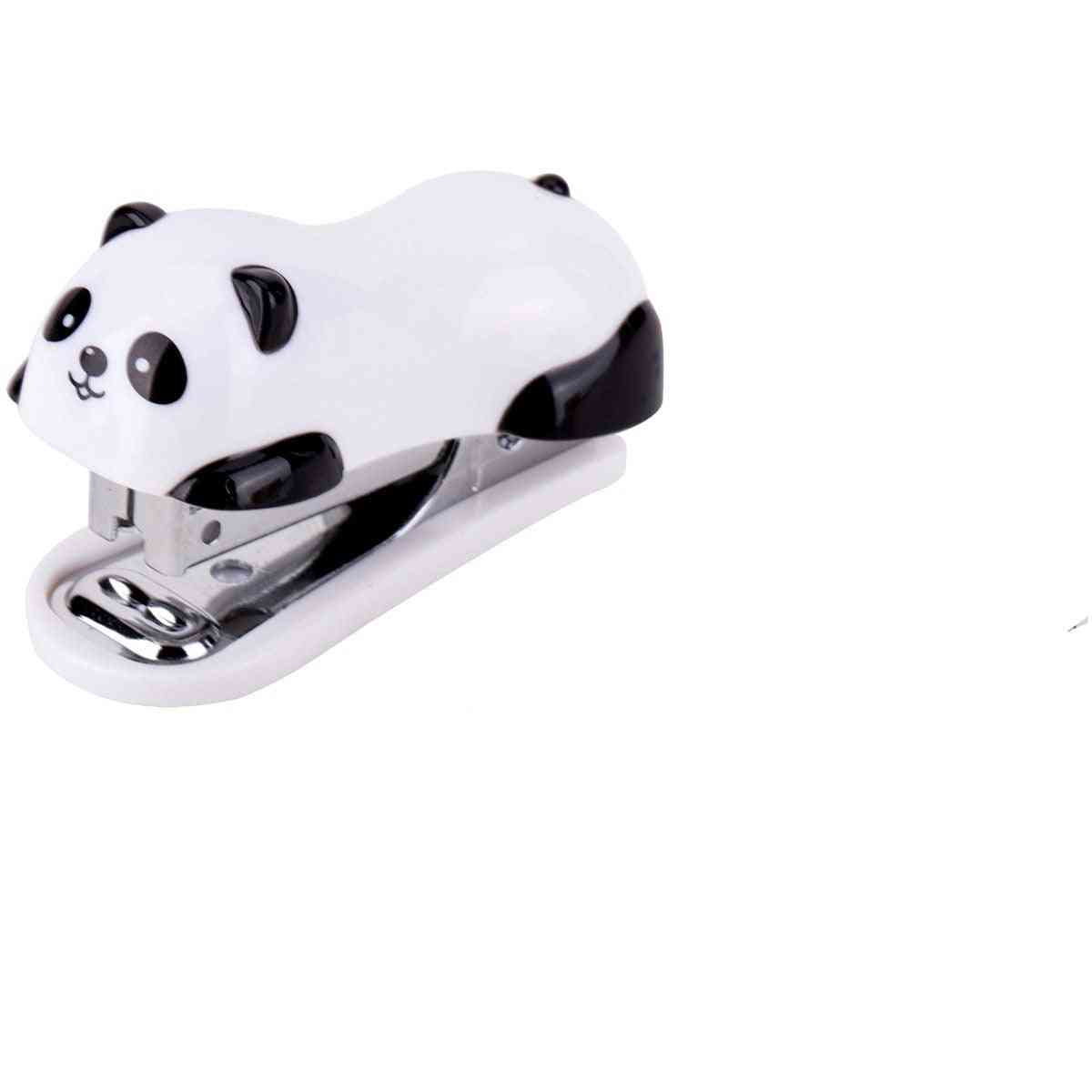 Śliczne małe zwierzęta panda zestaw zszywacza, prezent escolar papelaria szkolny biurowy