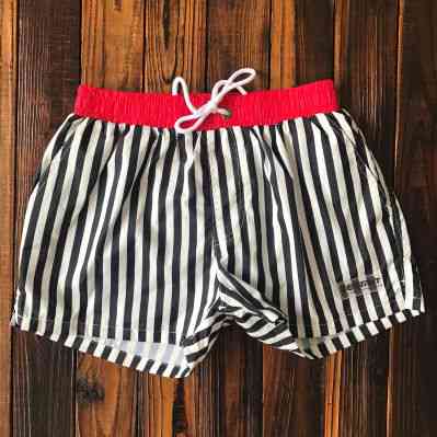 Desmiit Swimwear Men Swim Shorts, Swimming Trunks Striped Swimsuit