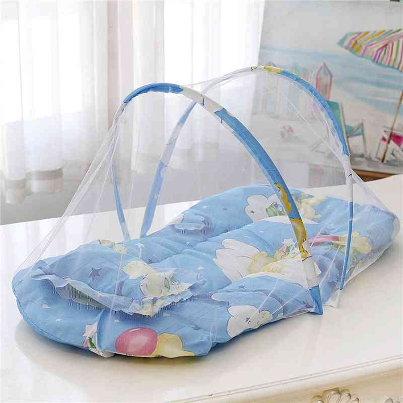 Portable Foldable Mosquito Net Polyester Newborn Sleep Travel Bed, Cotton Baby Pillow Mattress